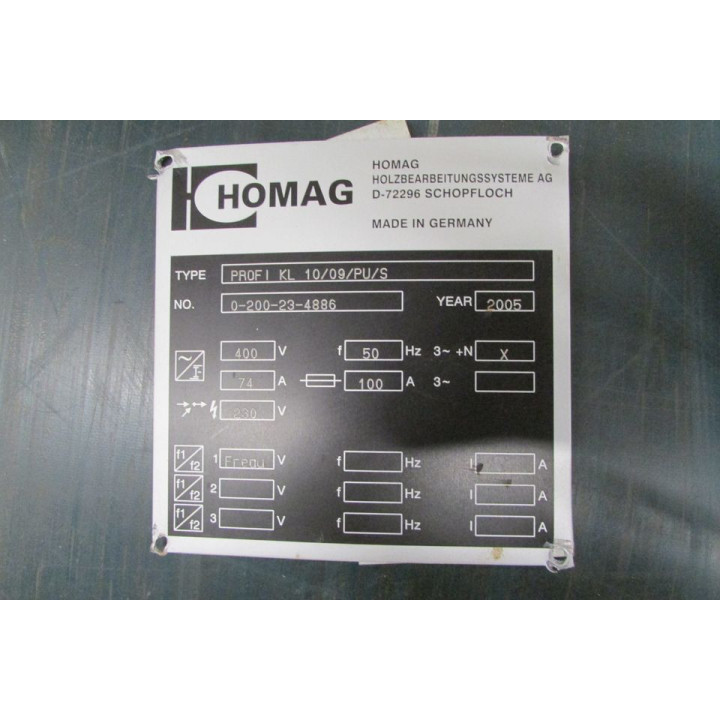 HOMAG Complete Operator Control Panel – Edge Banding Machine
